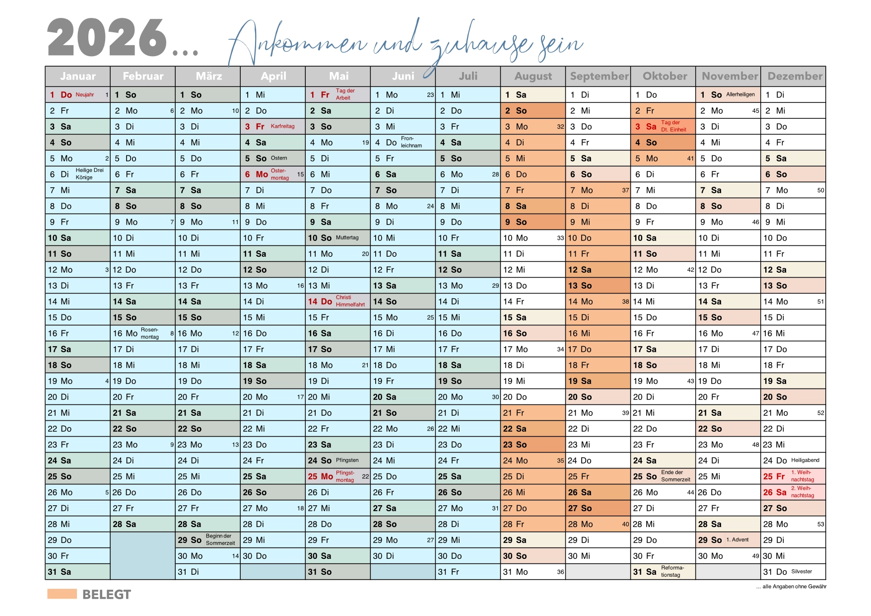 kalender blocs